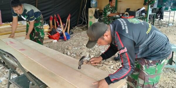 Persiapan Material oleh Satgas TMMD di Tigaraksa untuk Pembangunan Desa