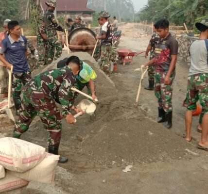 Gotong Royong Masyarakat Parumpanai Percepat Proyek Rabat Beton TMMD 2026