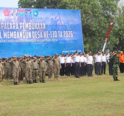 TMMD ke-130 Kodim 0407/Kota Bengkulu Resmi Dibuka, Pemkot Apresiasi Program Pembangunan di Kandang Limun